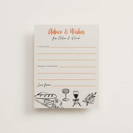 Bridal Shower Insert Cards