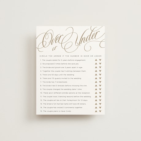 Bridal Shower Insert Cards