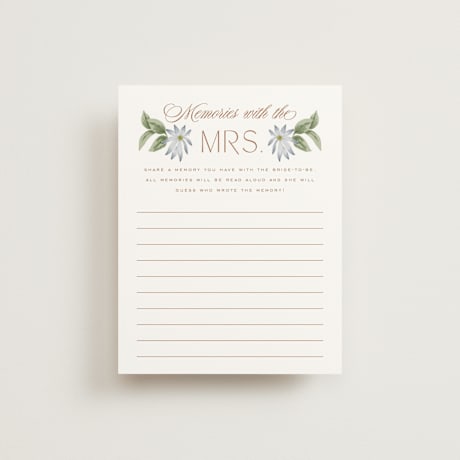 Bridal Shower Insert Cards