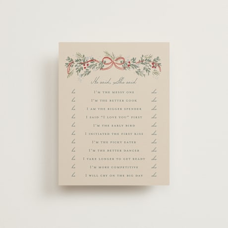 Bridal Shower Insert Cards