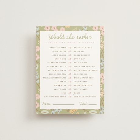 Bridal Shower Insert Cards