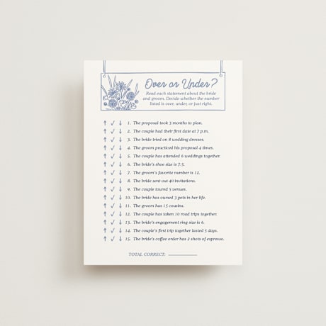 Bridal Shower Insert Cards