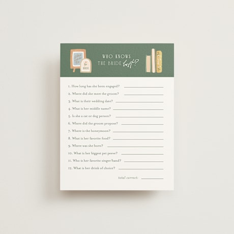 Bridal Shower Insert Cards