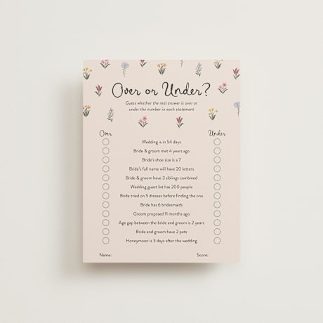 Bridal Shower Insert Cards