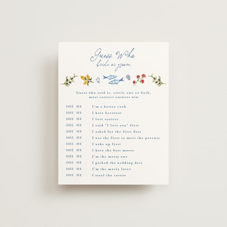 Bridal Shower Insert Cards