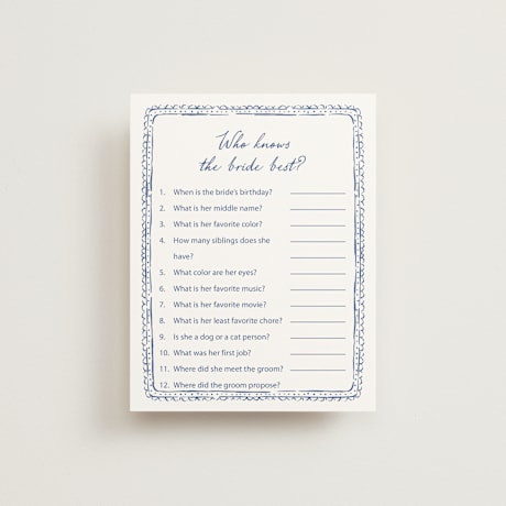 Bridal Shower Insert Cards