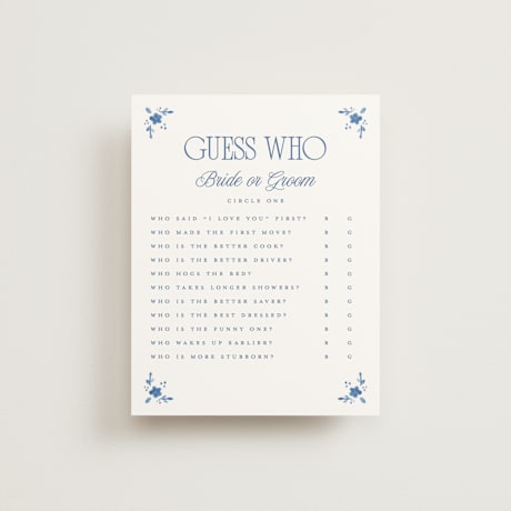 Bridal Shower Insert Cards