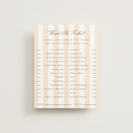 Bridal Shower Insert Cards