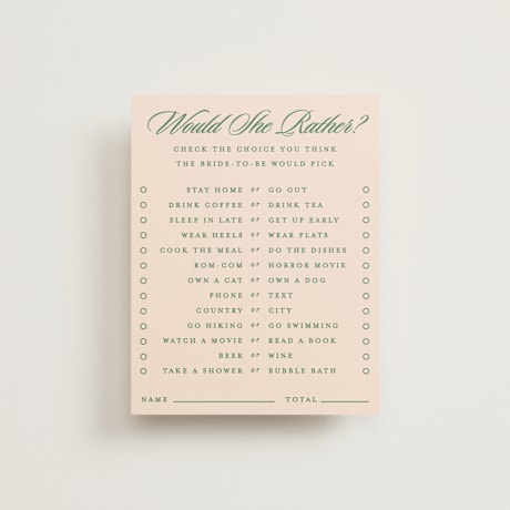 Bridal Shower Insert Cards