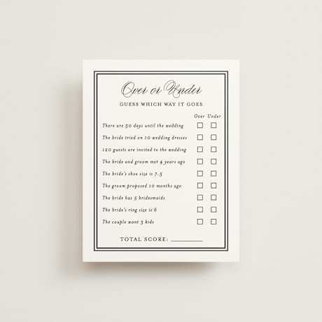 Bridal Shower Insert Cards