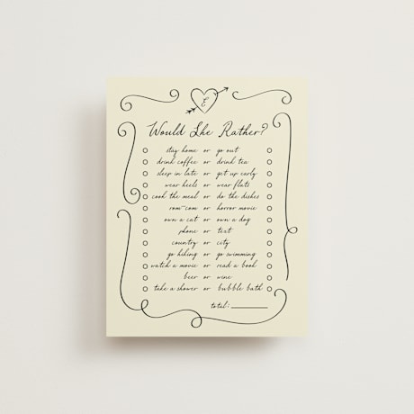 Bridal Shower Insert Cards