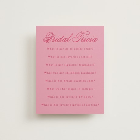 Bridal Shower Insert Cards