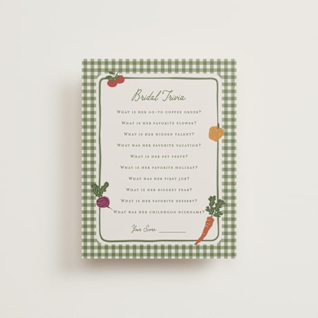 Bridal Shower Insert Cards
