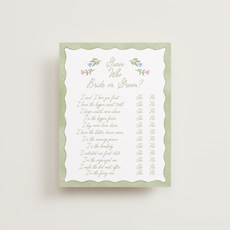 Bridal Shower Insert Cards
