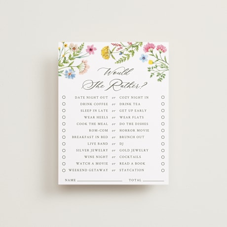 Bridal Shower Insert Cards