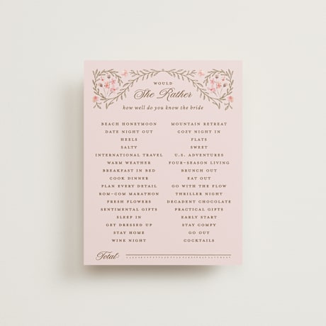 Bridal Shower Insert Cards