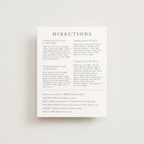 Direction Cards