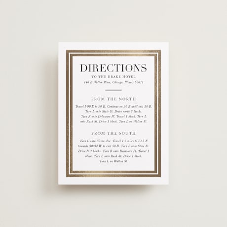 Foil-Pressed Direction Cards