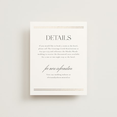 Foil-Pressed Direction Cards
