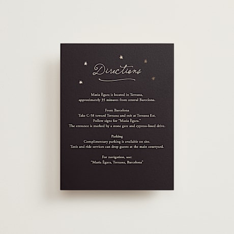 Foil-Pressed Direction Cards