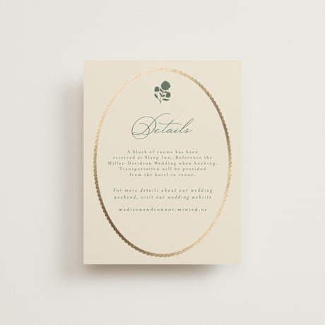 Foil-Pressed Direction Cards