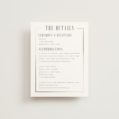 Foil-Pressed Direction Cards