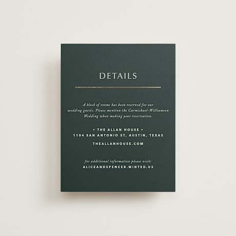 Foil-Pressed Direction Cards