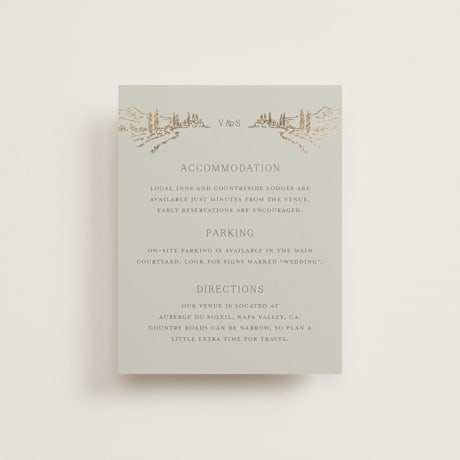 Foil-Pressed Direction Cards