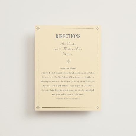 Foil-Pressed Direction Cards