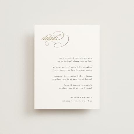 Foil-Pressed Direction Cards