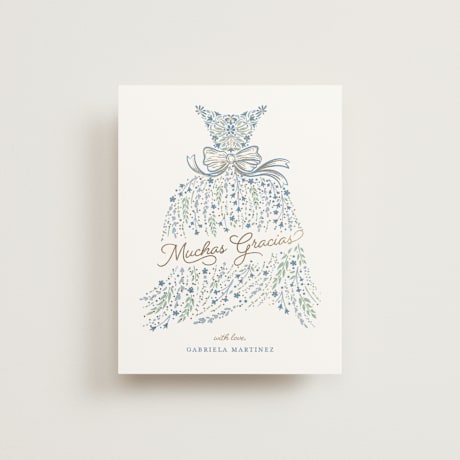 Flat Foil-Pressed Quinceanera Thank You Cards