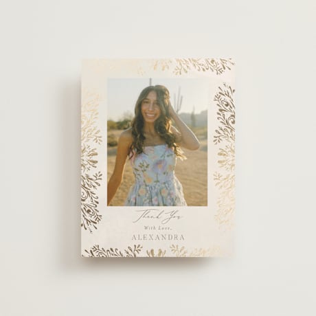 Flat Foil-Pressed Quinceanera Thank You Cards