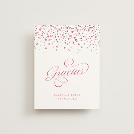 Flat Foil-Pressed Quinceanera Thank You Cards