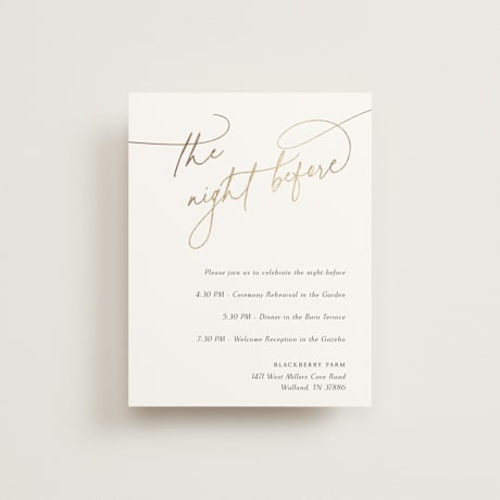 Foil-Pressed Rehearsal Dinner Cards