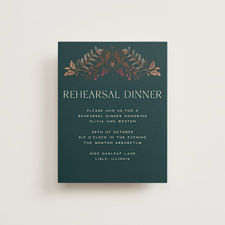 Foil-Pressed Rehearsal Dinner Cards