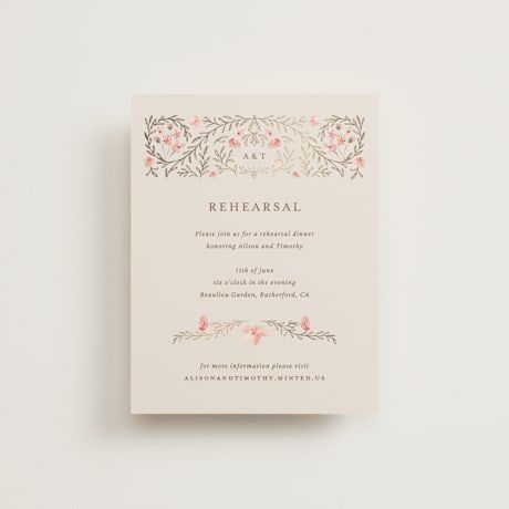 Foil-Pressed Rehearsal Dinner Cards