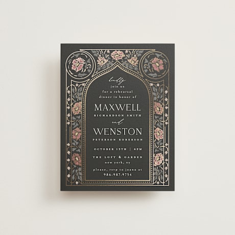 Foil-Pressed Rehearsal Dinner Cards