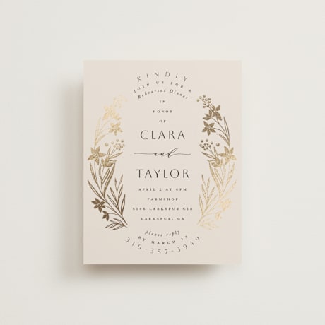 Foil-Pressed Rehearsal Dinner Cards