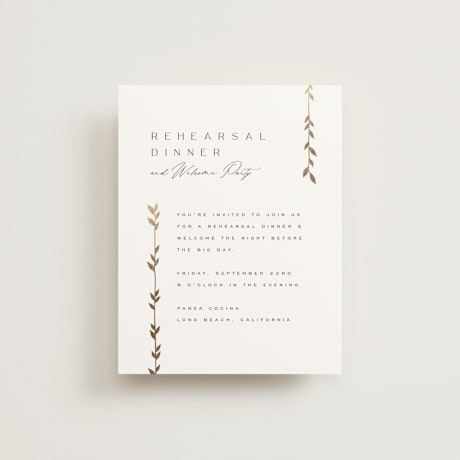 Foil-Pressed Rehearsal Dinner Cards