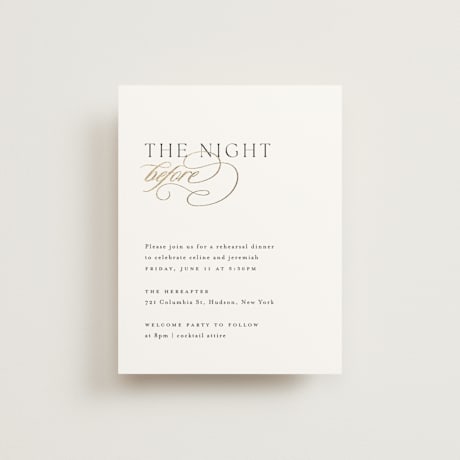 Foil-Pressed Rehearsal Dinner Cards