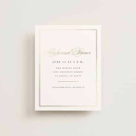Foil-Pressed Rehearsal Dinner Cards