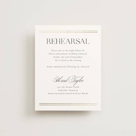 Foil-Pressed Rehearsal Dinner Cards