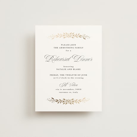 Foil-Pressed Rehearsal Dinner Cards