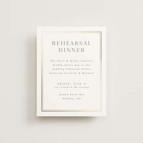 Foil-Pressed Rehearsal Dinner Cards