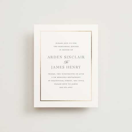 Foil-Pressed Rehearsal Dinner Cards