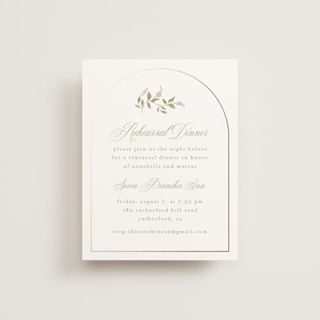 Foil-Pressed Rehearsal Dinner Cards