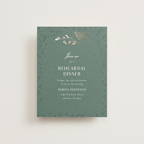 Foil-Pressed Rehearsal Dinner Cards