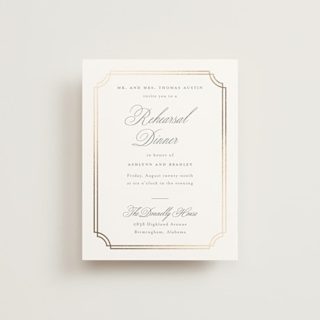 Foil-Pressed Rehearsal Dinner Cards