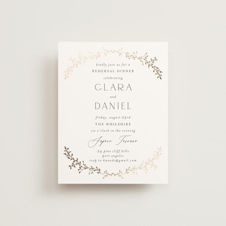 Foil-Pressed Rehearsal Dinner Cards