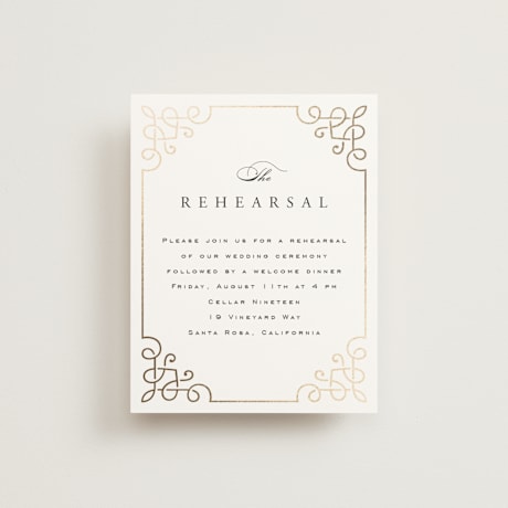 Foil-Pressed Rehearsal Dinner Cards